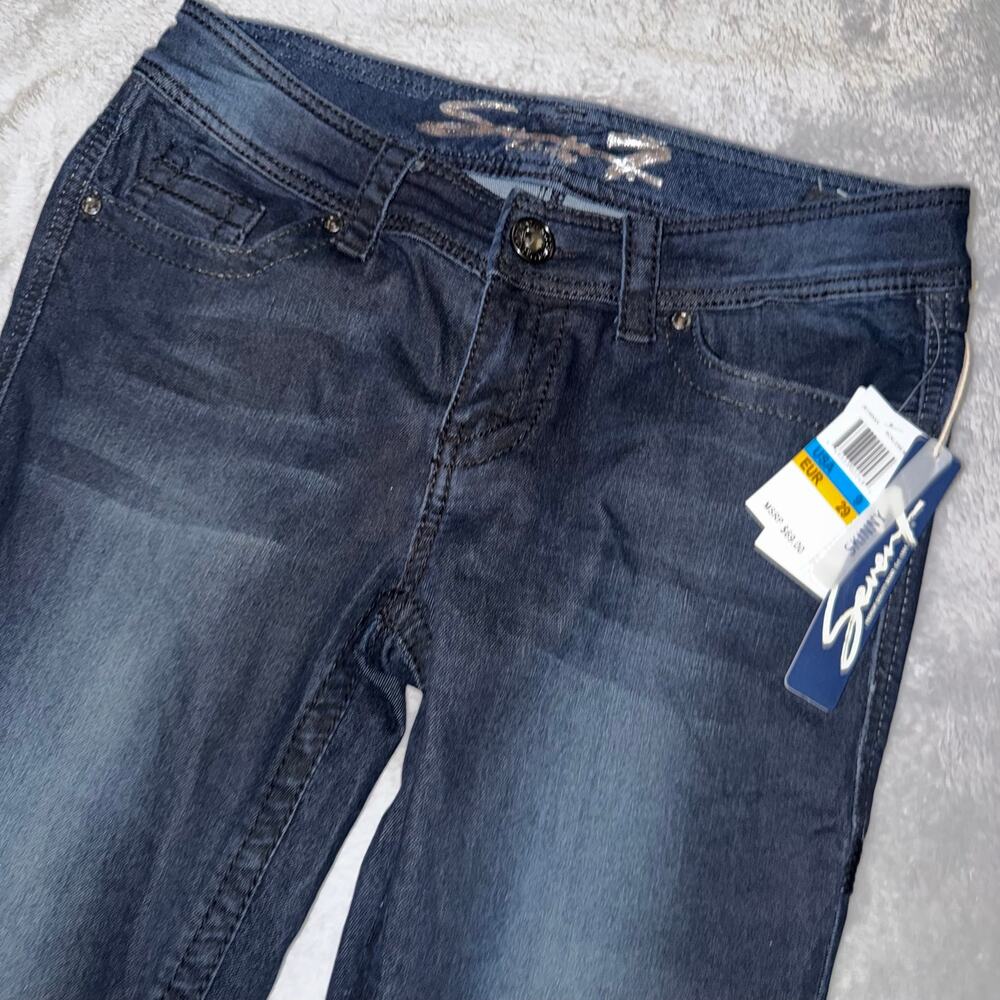 Seven7 Dark Wash Skinny Jeans Women’s 29 NWT Embellished Pockets Stretch